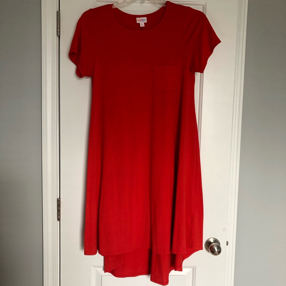 🛍 LuLaRoe "Carly" Medium Red Dress! 💃